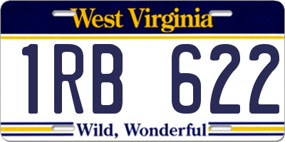 WV license plate 1RB622