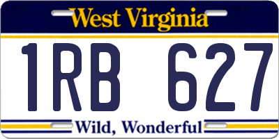 WV license plate 1RB627