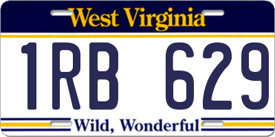 WV license plate 1RB629