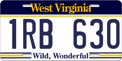 WV license plate 1RB630
