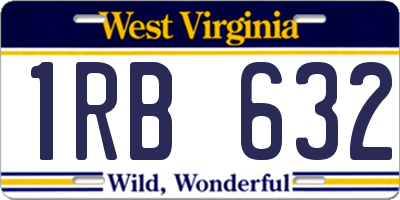 WV license plate 1RB632