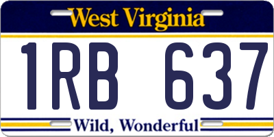 WV license plate 1RB637