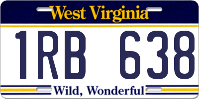 WV license plate 1RB638