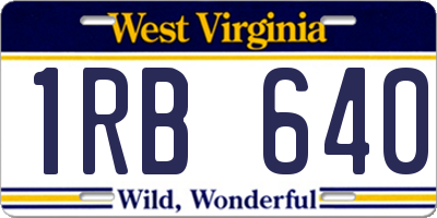 WV license plate 1RB640