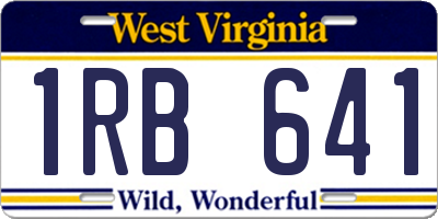 WV license plate 1RB641