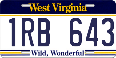 WV license plate 1RB643