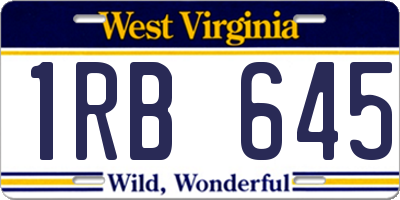 WV license plate 1RB645