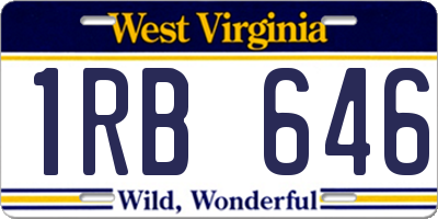 WV license plate 1RB646