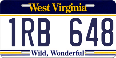 WV license plate 1RB648