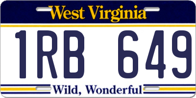WV license plate 1RB649