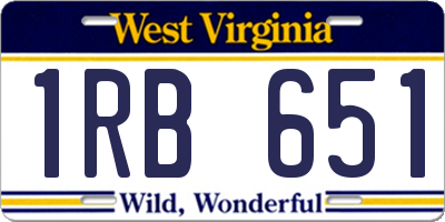 WV license plate 1RB651
