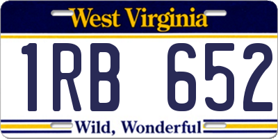 WV license plate 1RB652