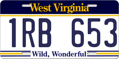 WV license plate 1RB653