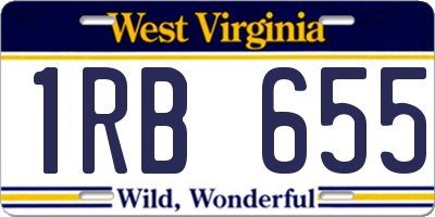 WV license plate 1RB655