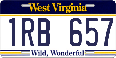 WV license plate 1RB657