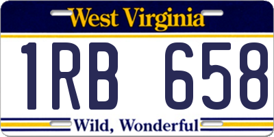 WV license plate 1RB658