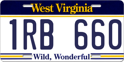 WV license plate 1RB660