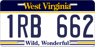 WV license plate 1RB662