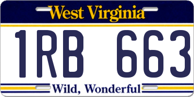 WV license plate 1RB663