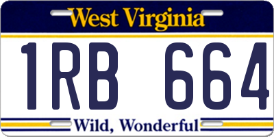WV license plate 1RB664