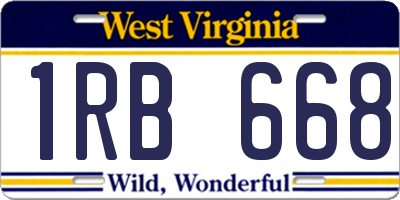 WV license plate 1RB668