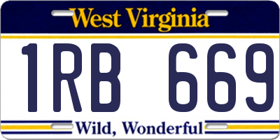 WV license plate 1RB669