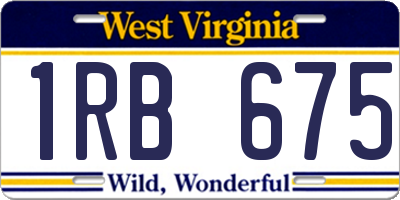 WV license plate 1RB675