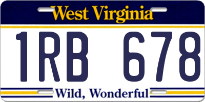 WV license plate 1RB678