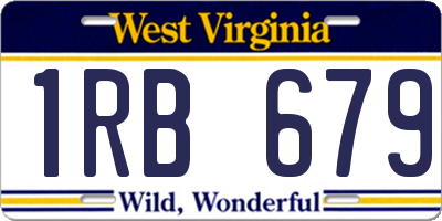 WV license plate 1RB679