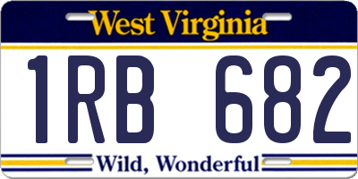 WV license plate 1RB682