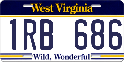 WV license plate 1RB686