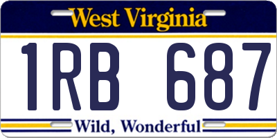 WV license plate 1RB687