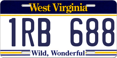 WV license plate 1RB688