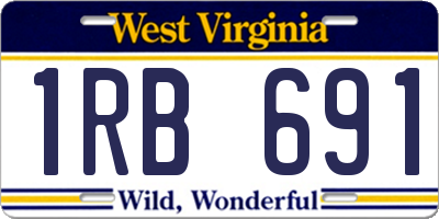 WV license plate 1RB691