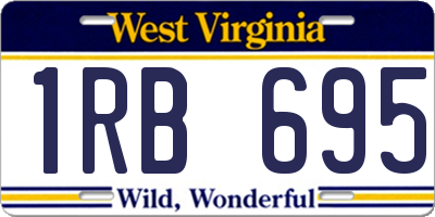 WV license plate 1RB695