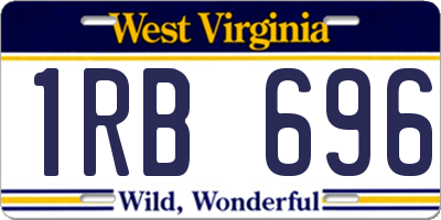 WV license plate 1RB696