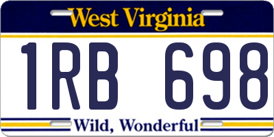 WV license plate 1RB698