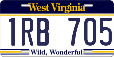 WV license plate 1RB705