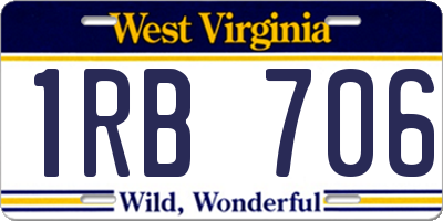 WV license plate 1RB706