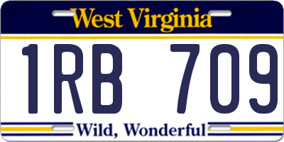 WV license plate 1RB709