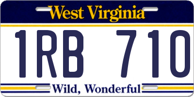 WV license plate 1RB710