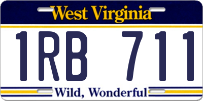 WV license plate 1RB711