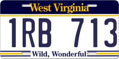 WV license plate 1RB713