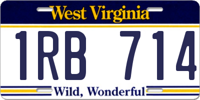 WV license plate 1RB714