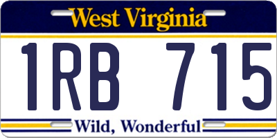 WV license plate 1RB715