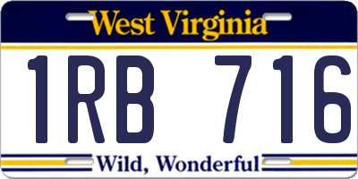 WV license plate 1RB716