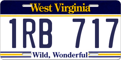 WV license plate 1RB717