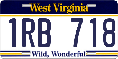 WV license plate 1RB718