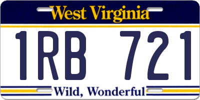 WV license plate 1RB721