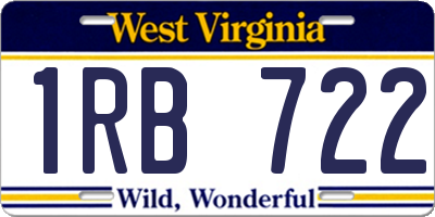 WV license plate 1RB722